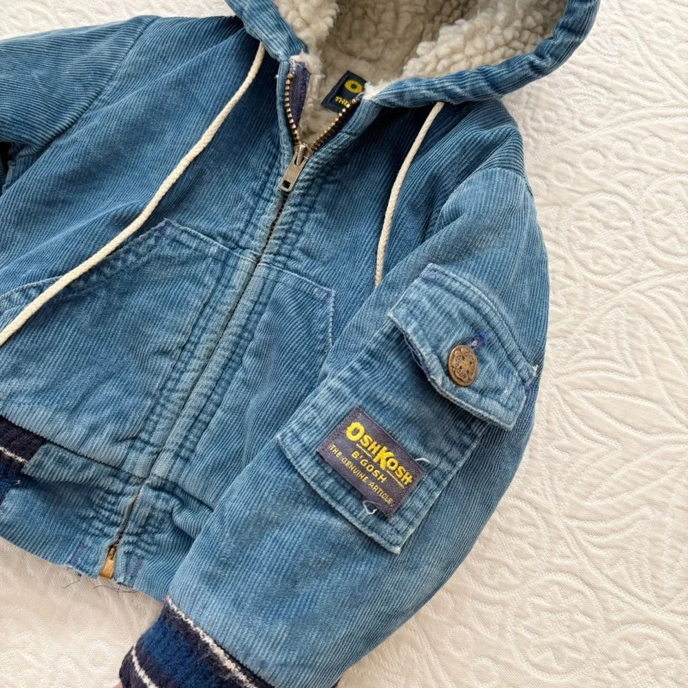 Vintage‎ Union Made Osh Kosh B'Gosh Sherpa Corduroy Jacket Sz 3T